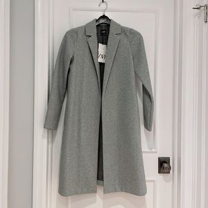 NWT ** Zara Long Coat, Open front, Side pockets